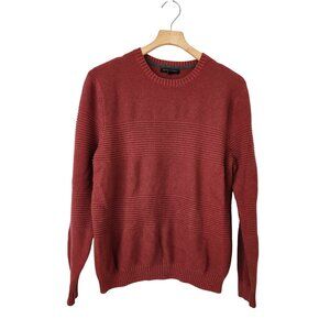 Banana Republic Men's Crewneck Pullover Sweater Red Ribbed Casual Fall Winter